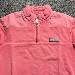 Vineyard Vines‎ Coral Quarter-Zip Pullover Oversized